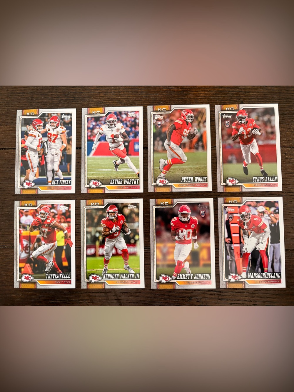 TOPPS KANSAS CITY CHIEFS Set of 8 Football Collectible Cards MINT